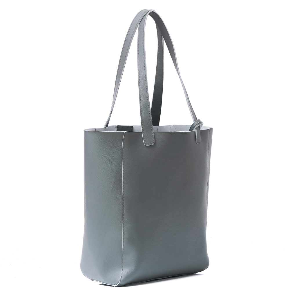 Дамска чанта от естествена кожа модел Lora grigio k