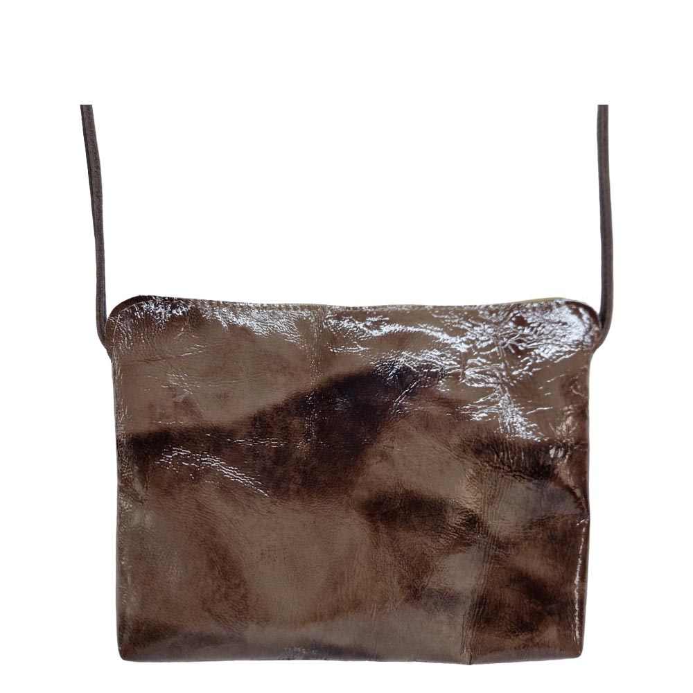 Дамска чанта от естествена кожа модел Mya choco