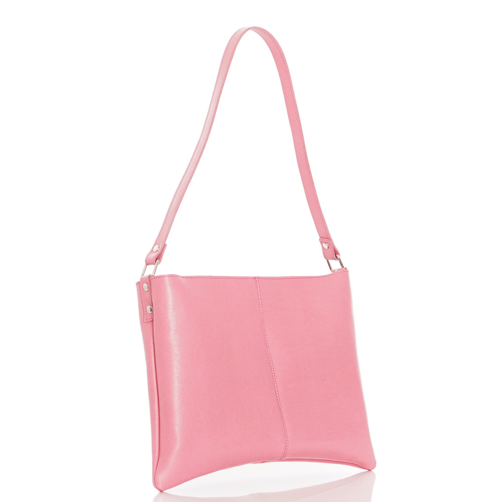 Дамска чанта от естествена кожа модел Sandra dk pink