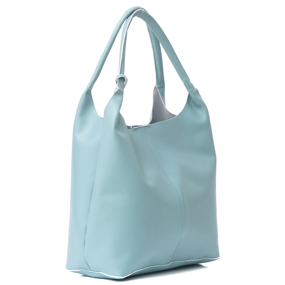 Дамска чанта от естествена кожа модел SIMONA lt blue
