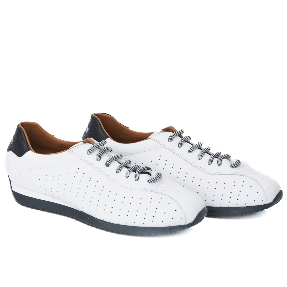 Мъжки обувки от естествена кожа модел BIKE/1 bianco