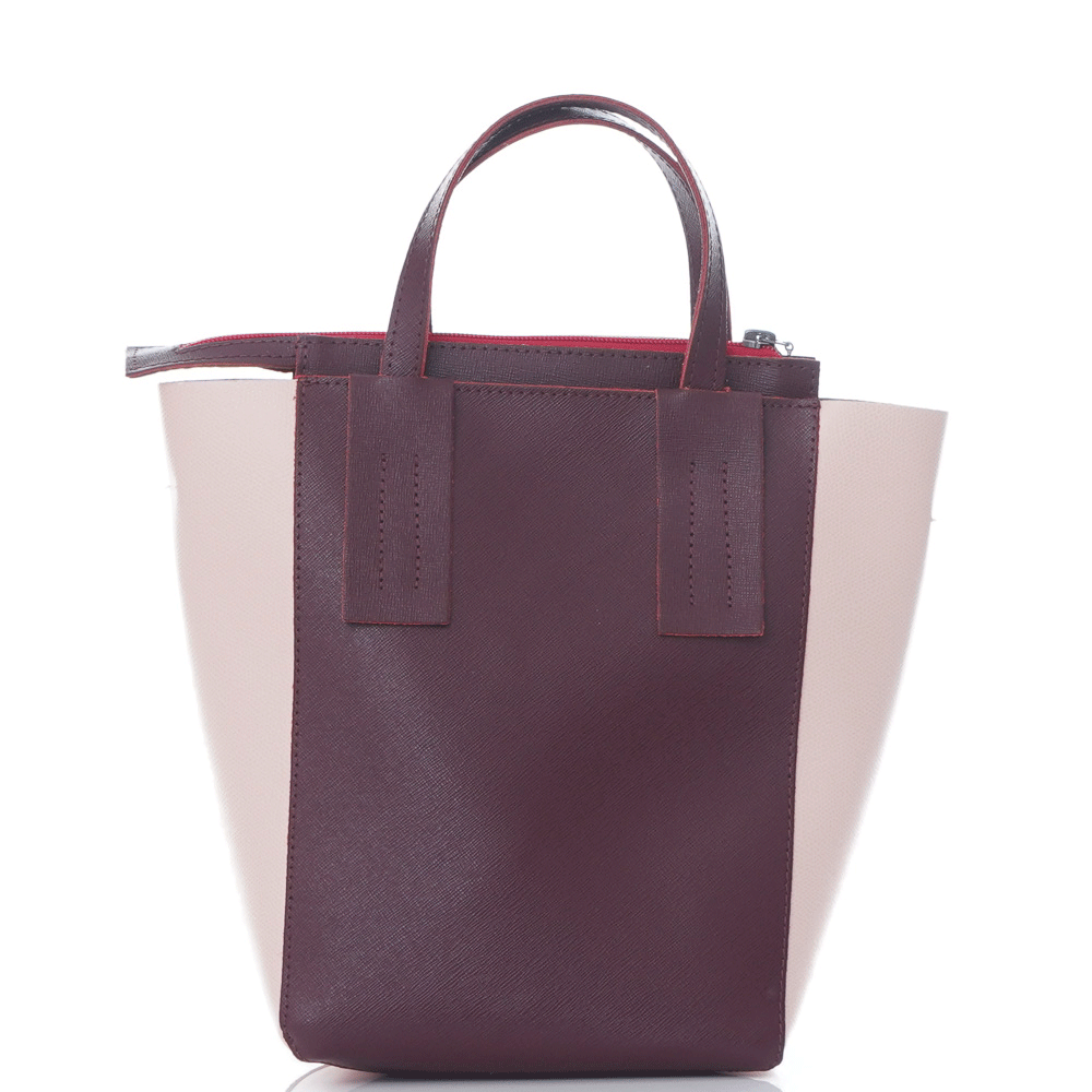 Елегантна чанта от естествена кожа модел Marina multy vino