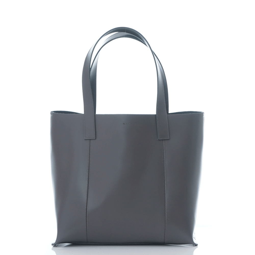 Дамска чанта от естествена кожа модел ESTER dk grigio