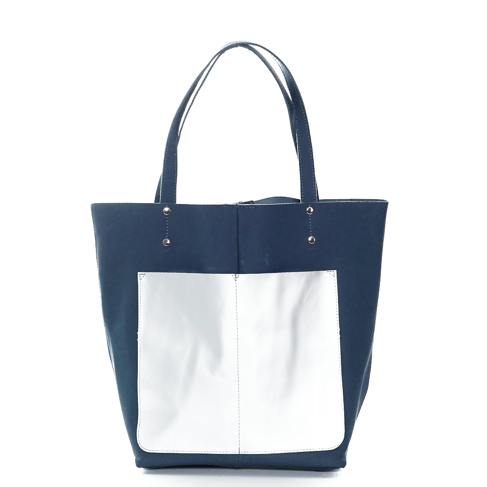 Дамска чанта от естествена кожа модел Monica blue/s
