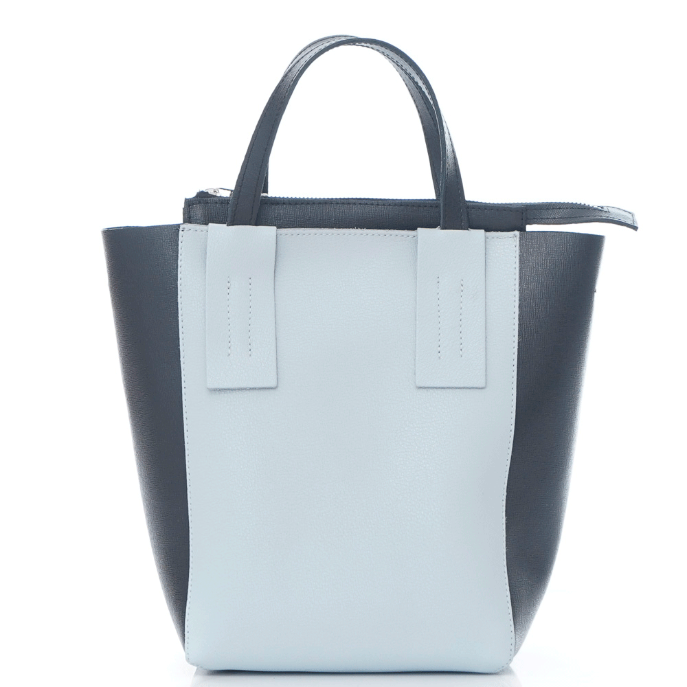 Елегантна чанта от естествена кожа модел Marina nero/bl