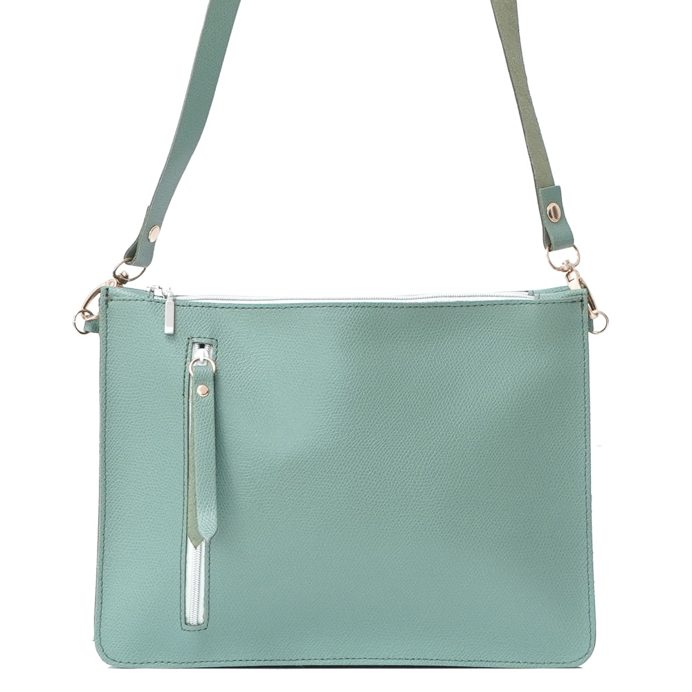 Дамска чанта от естествена кожа модел Kleo lt verde
