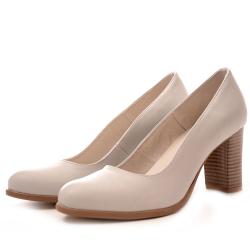Дамски обувки от естествена кожа модел 20980 beige