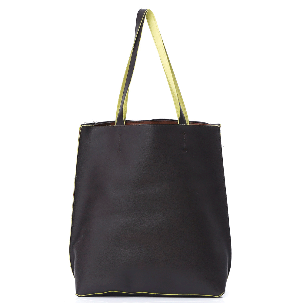 Дамска чанта от естествена кожа модел GALA brown/g