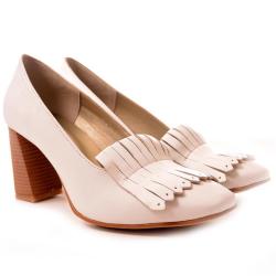 Дамски обувки от естествена кожа модел 20984 bianco