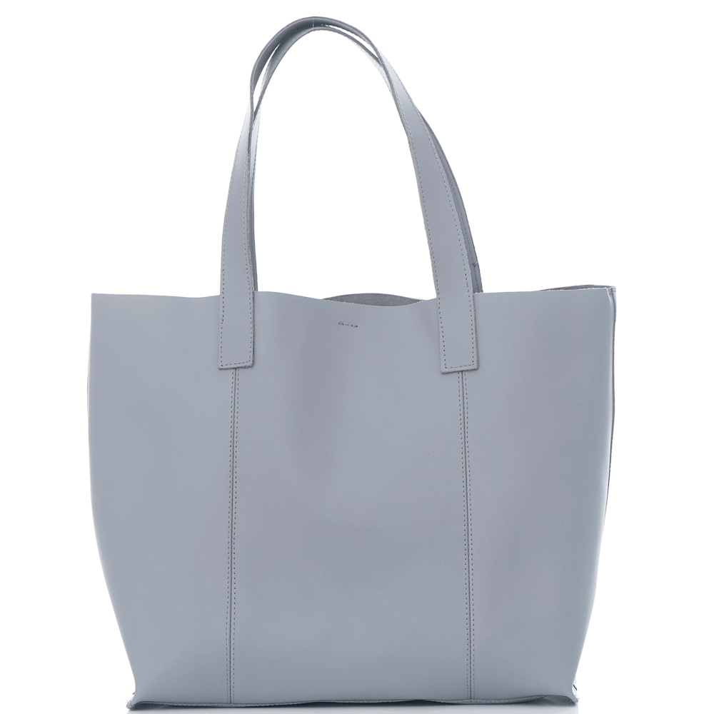 Дамска чанта от естествена кожа модел ESTER silver/2