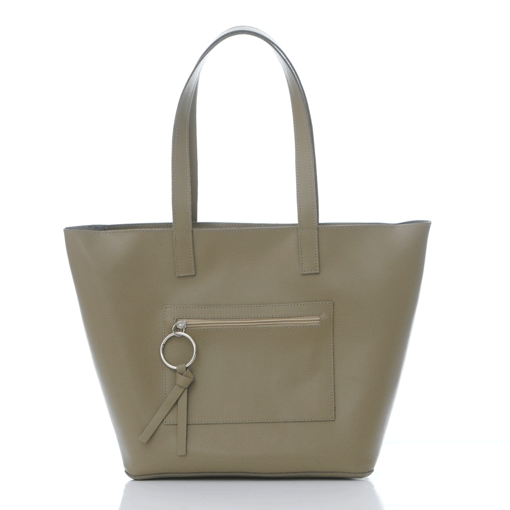 Дамска чанта от естествена кожа модел STELLA kaki