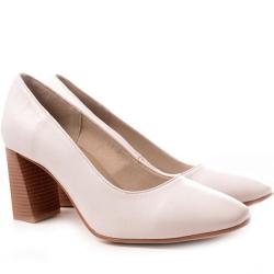 Дамски обувки от естествена кожа модел 20983 bianco