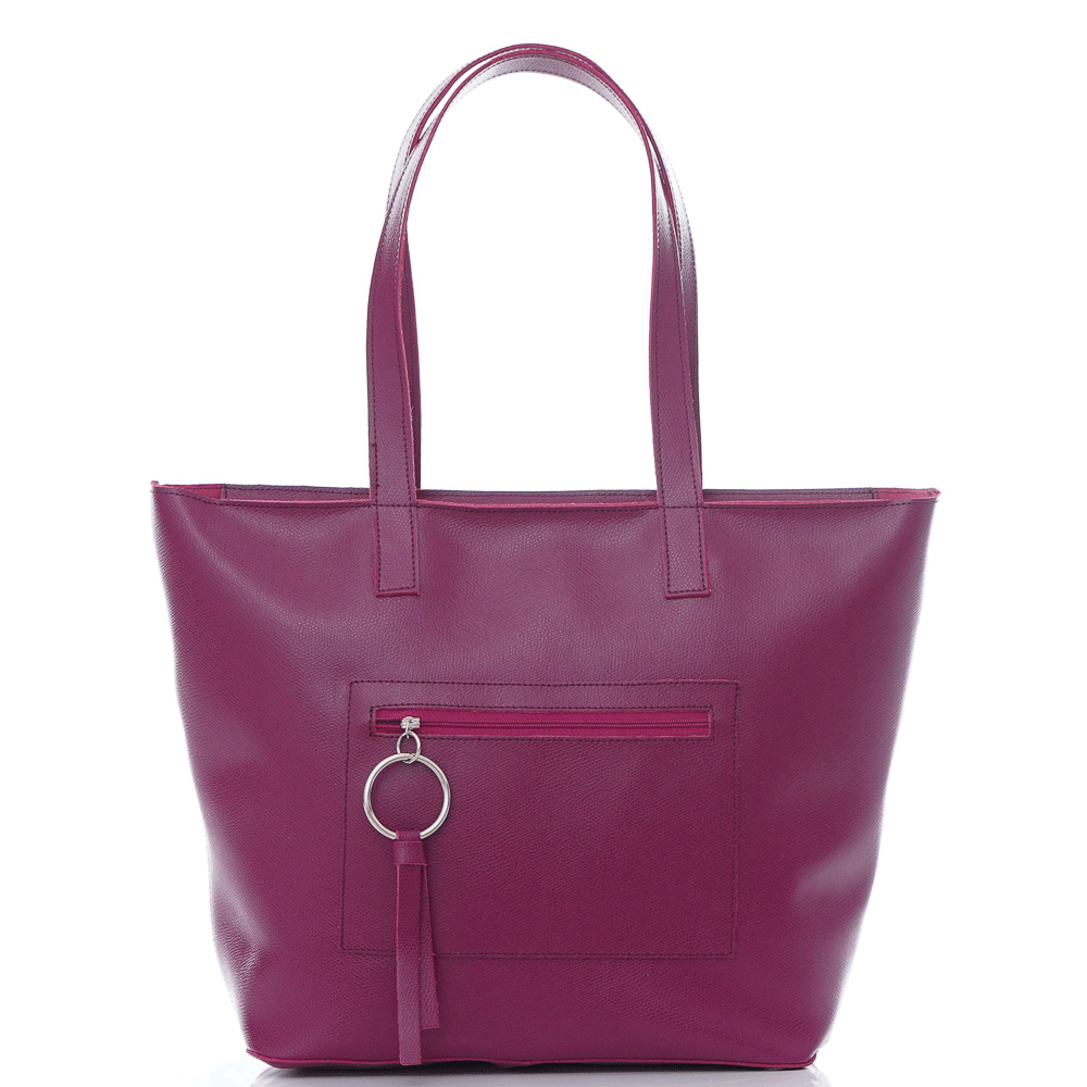 Дамска чанта от естествена кожа модел STELLA purple