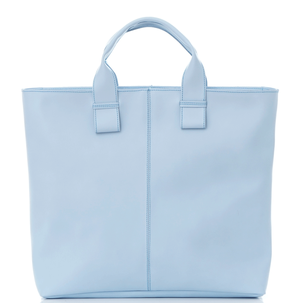 Дамска чанта от естествена кожа модел CARMEN lt blue