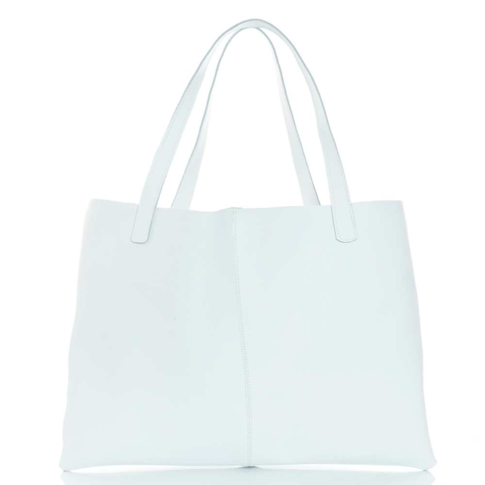 Дамска чанта от естествена кожа модел Martina grand bianco