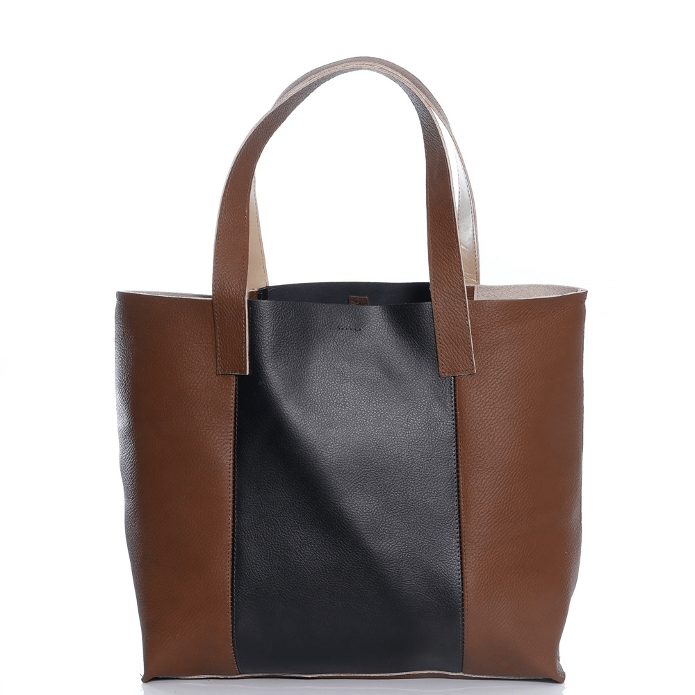 Дамска чанта от естествена кожа модел ESTER brown/bl