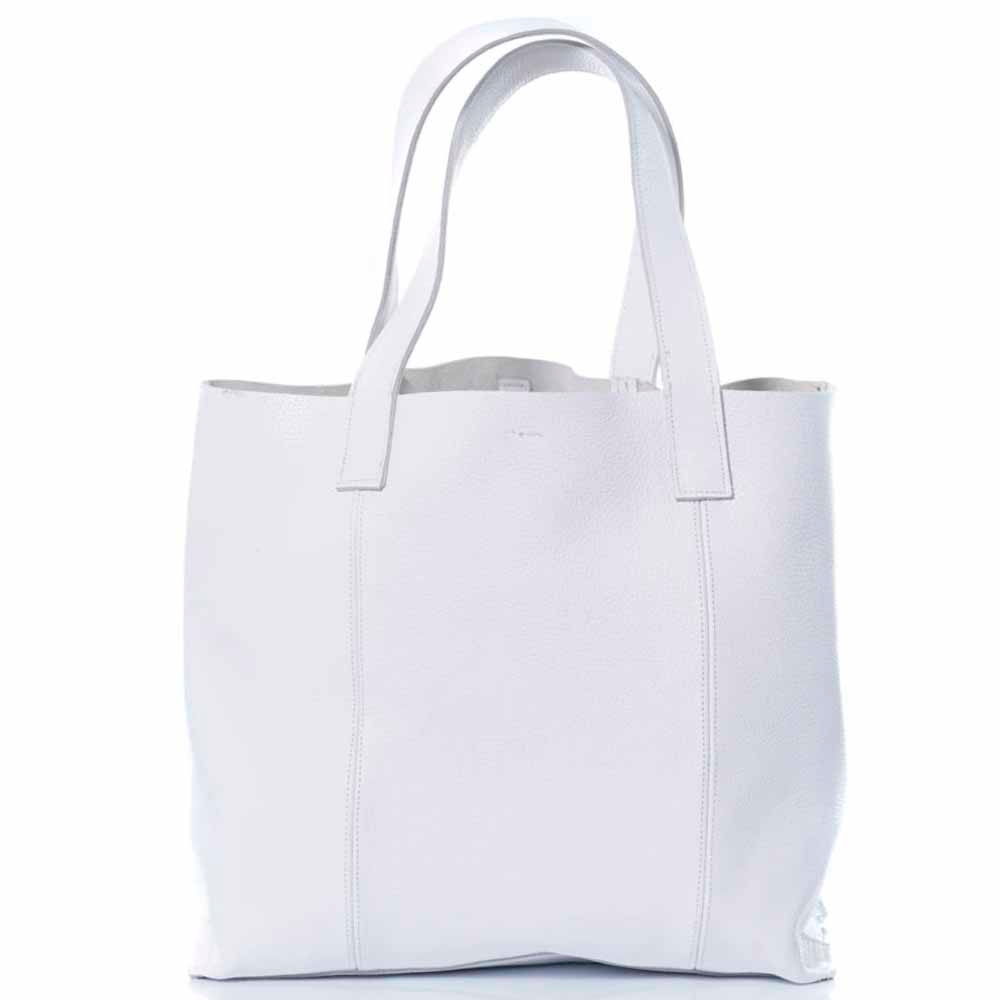 Дамска чанта от естествена кожа модел ESTER bianco