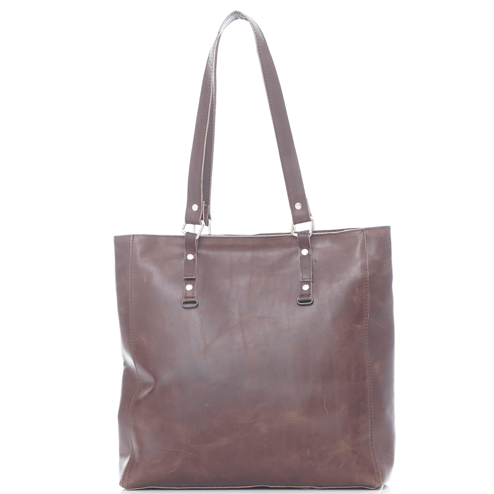 Дамска чанта от естествена кожа модел PAMELA brown k