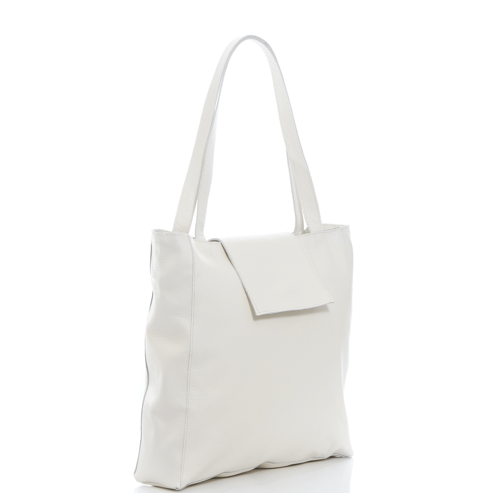 Дамска чанта от естествена кожа модел Aryna bianco