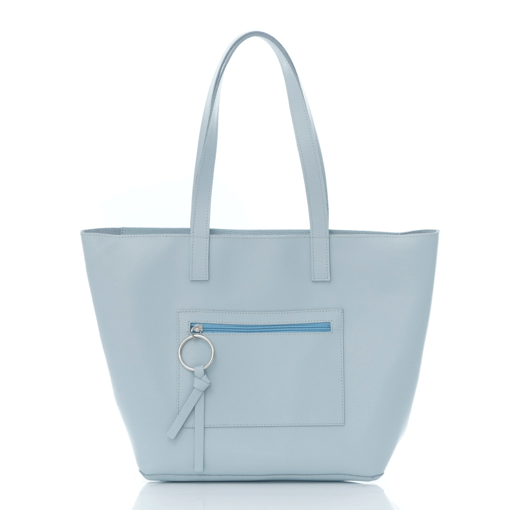 Дамска чанта от естествена кожа модел STELLA light blue