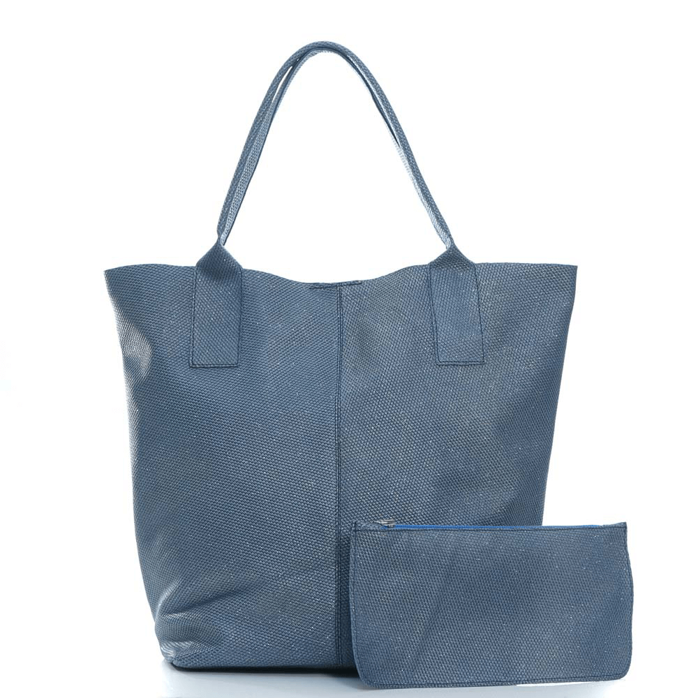 Чанта от естествена кожа + органайзер модел Martina blue/1