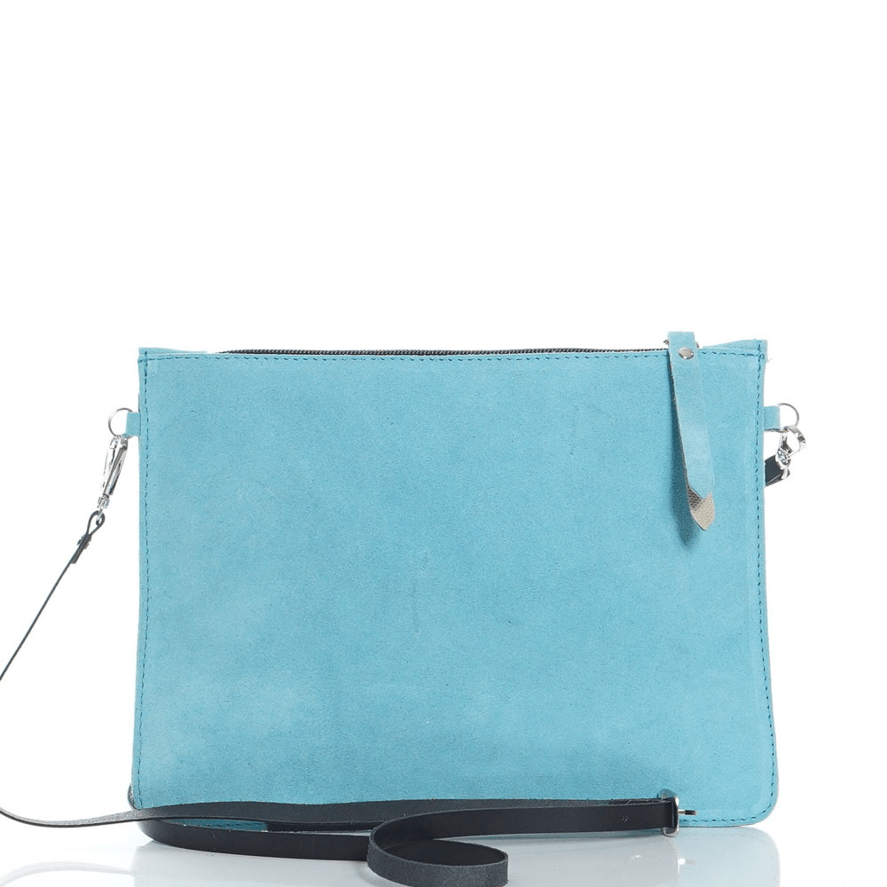Малка чантичка от естествена кожа модел Nora lt blue