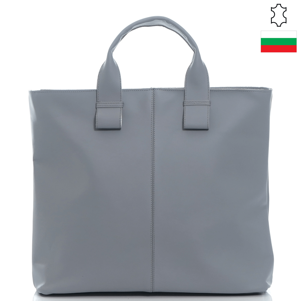 Дамска чанта от естествена кожа модел CARMEN grigio