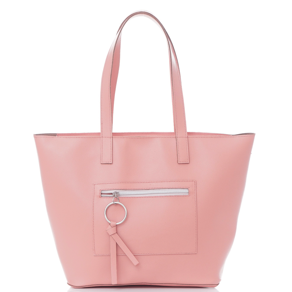 Дамска чанта от естествена кожа модел STELLA peach