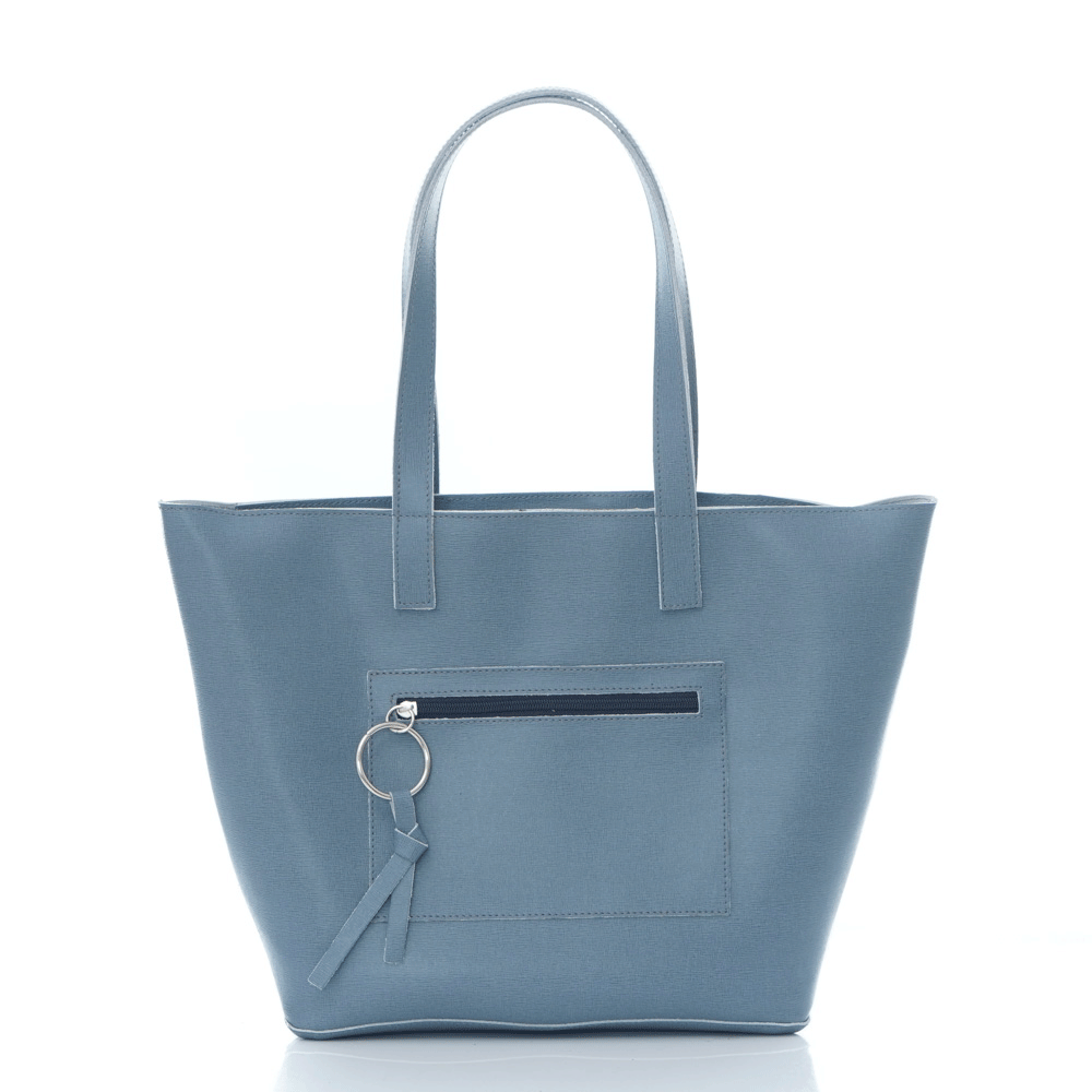 Дамска чанта от естествена кожа модел STELLA bluegrey