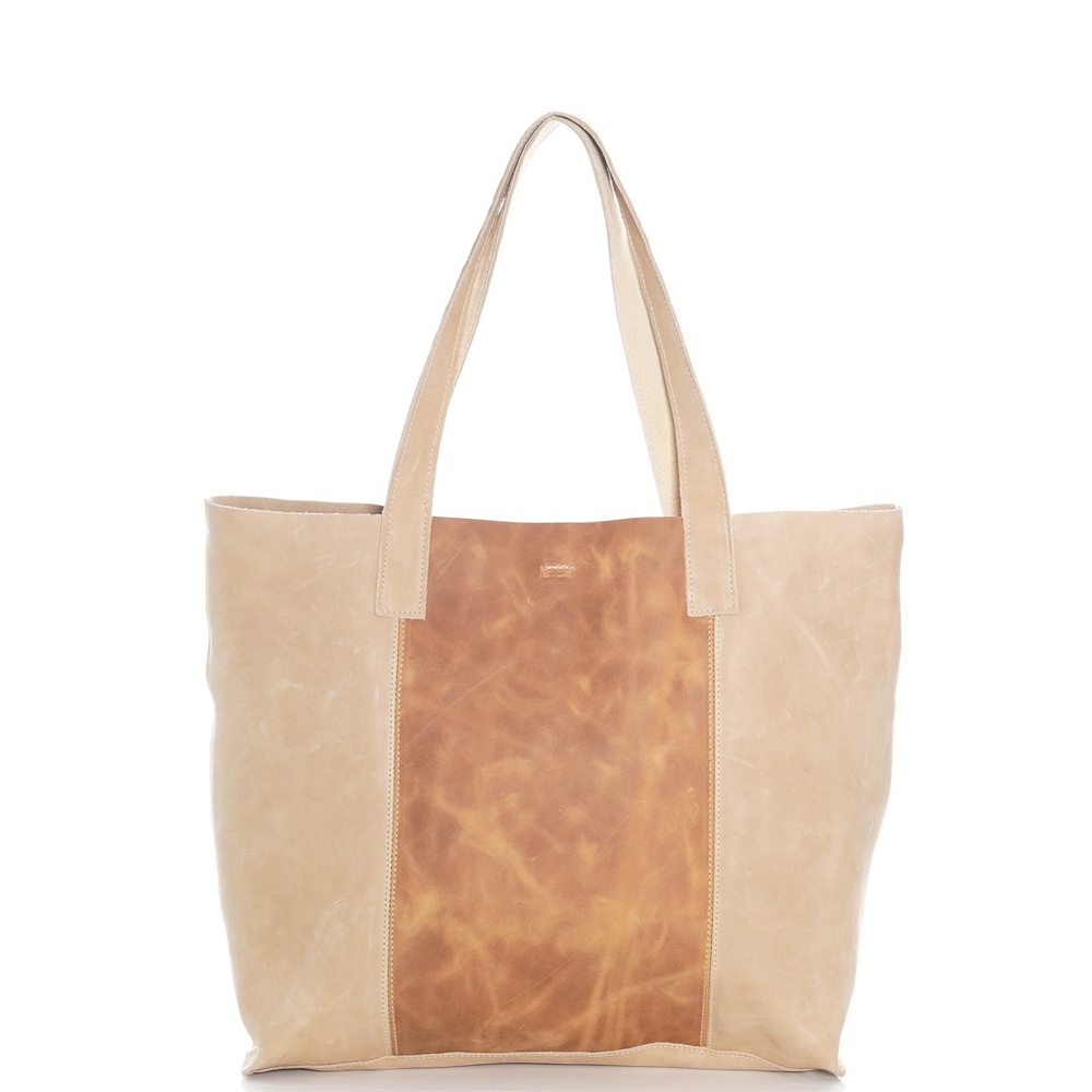 Дамска чанта от естествена кожа модел ESTER lt beige