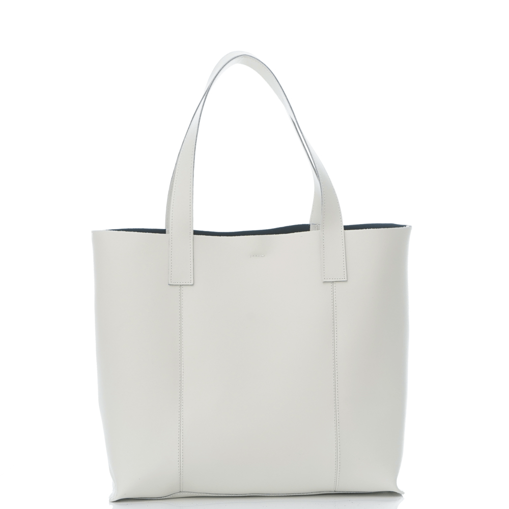 Дамска чанта от естествена кожа модел ESTER beige/nero