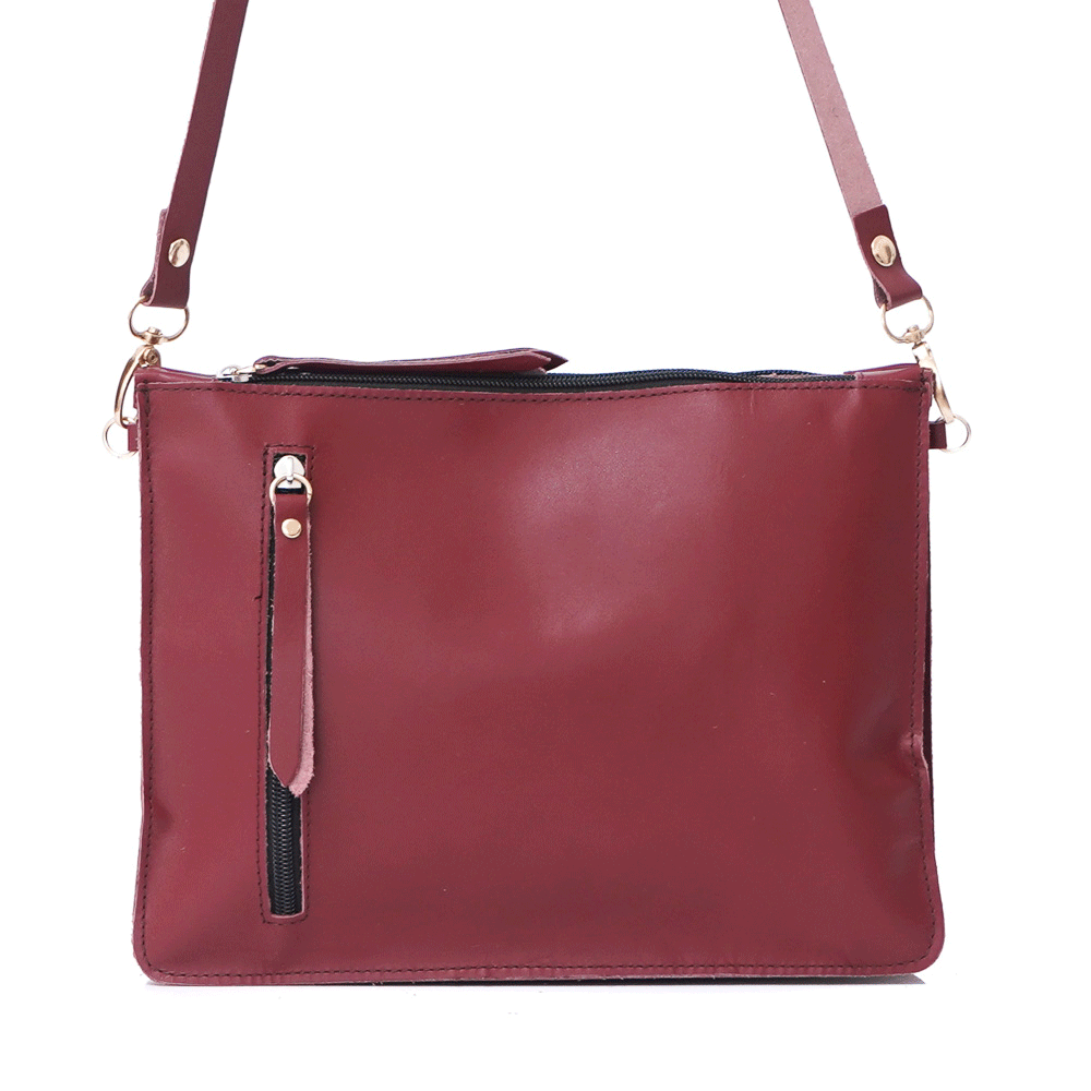 Дамска чанта от естествена кожа модел Kleo red