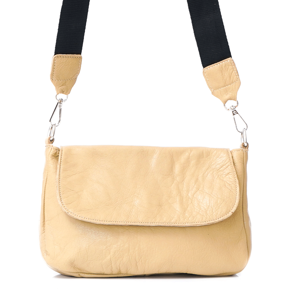 Дамска чанта от естествена кожа модел Camey beige 