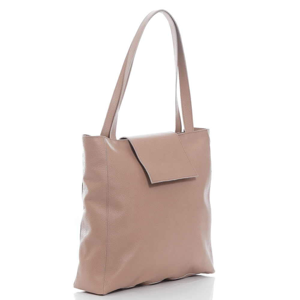Дамска чанта от естествена кожа модел Aryna powder