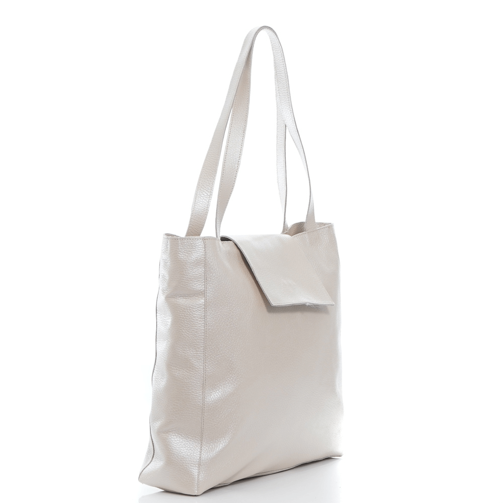 Дамска чанта от естествена кожа модел Aryna pearl