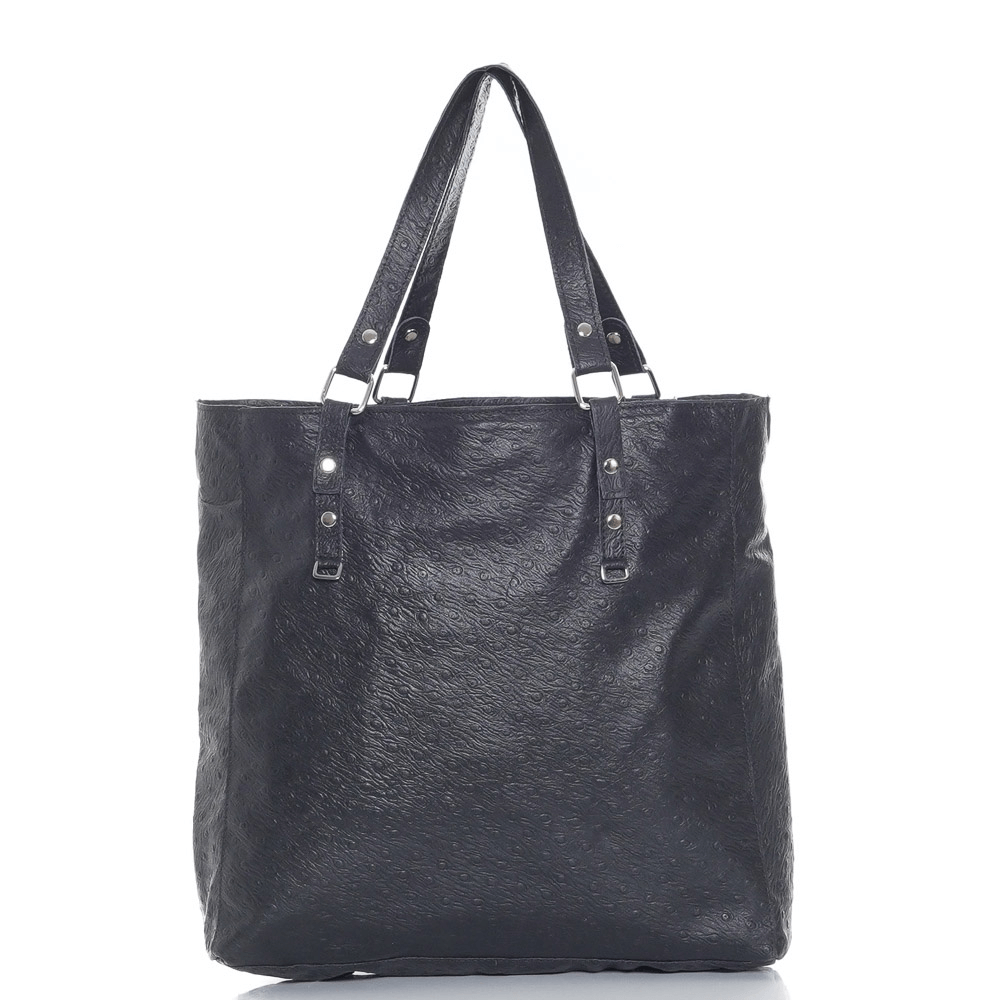 Дамска чанта от естествена кожа модел PAMELA nero cro