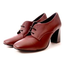 Дамски обувки от естествена кожа модел 20982 bordo