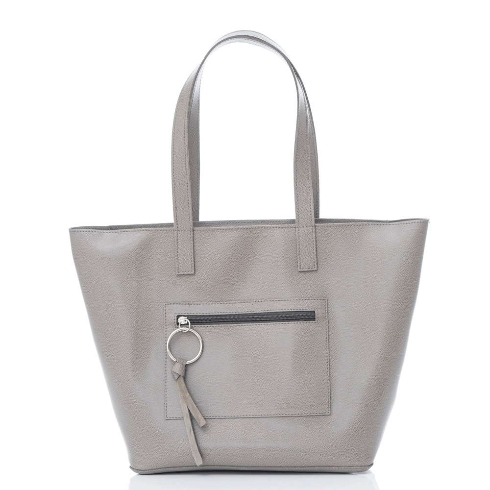 Дамска чанта от естествена кожа модел STELLA grigio k