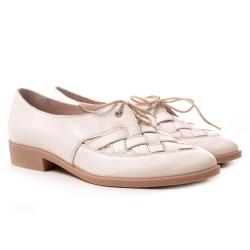 Дамски обувки от естествена кожа модел 20012 bianco