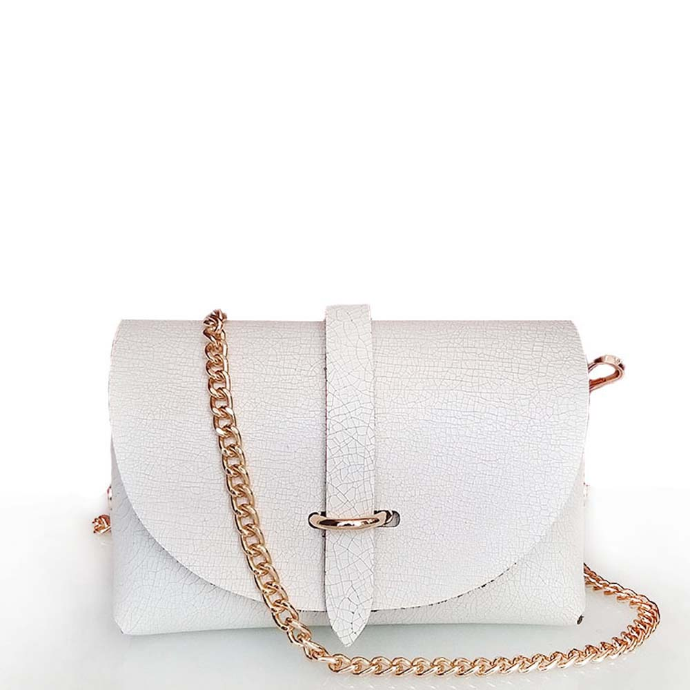 Дамска чанта от естествена кожа модел Rosie bianco sq