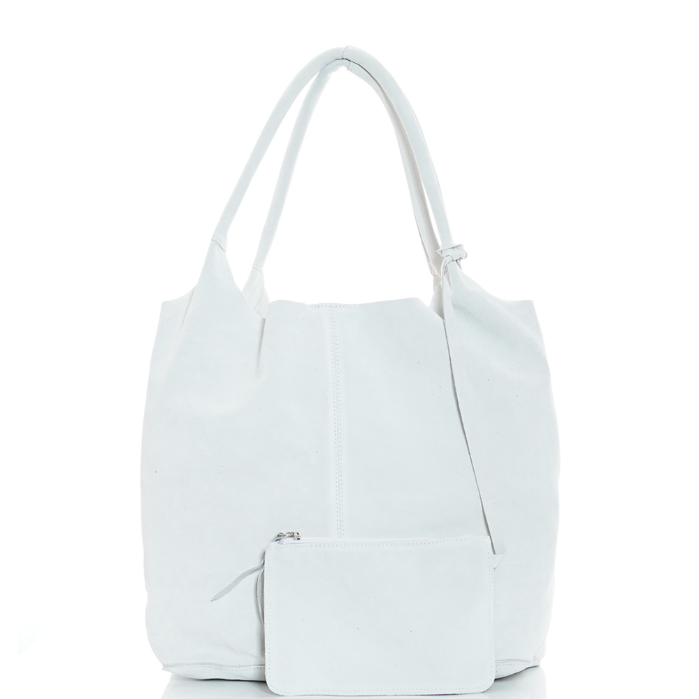 Дамска чанта от естествена кожа модел SIMONA bianco n