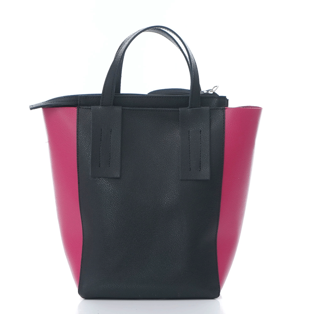 Елегантна чанта от естествена кожа модел Marina mag/nero