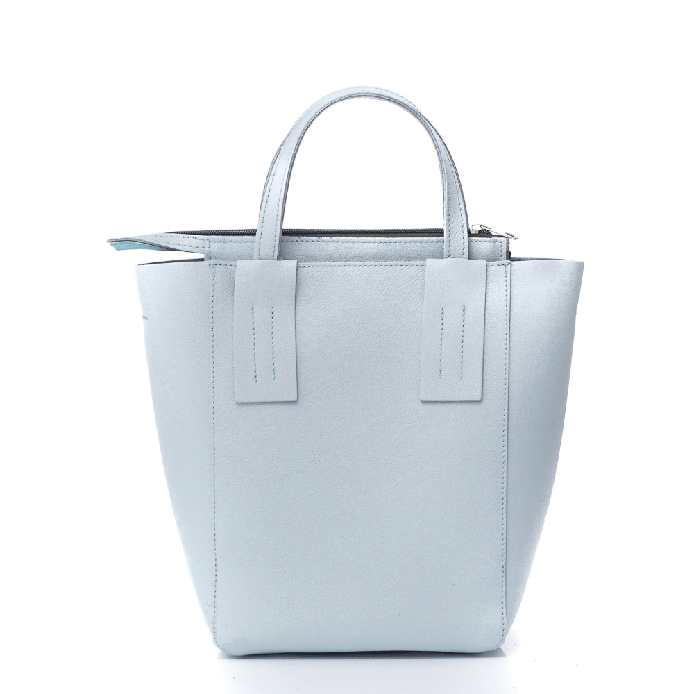 Елегантна чанта от естествена кожа модел Marina bluegrey